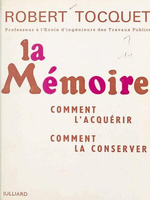 cover image of La mémoire
